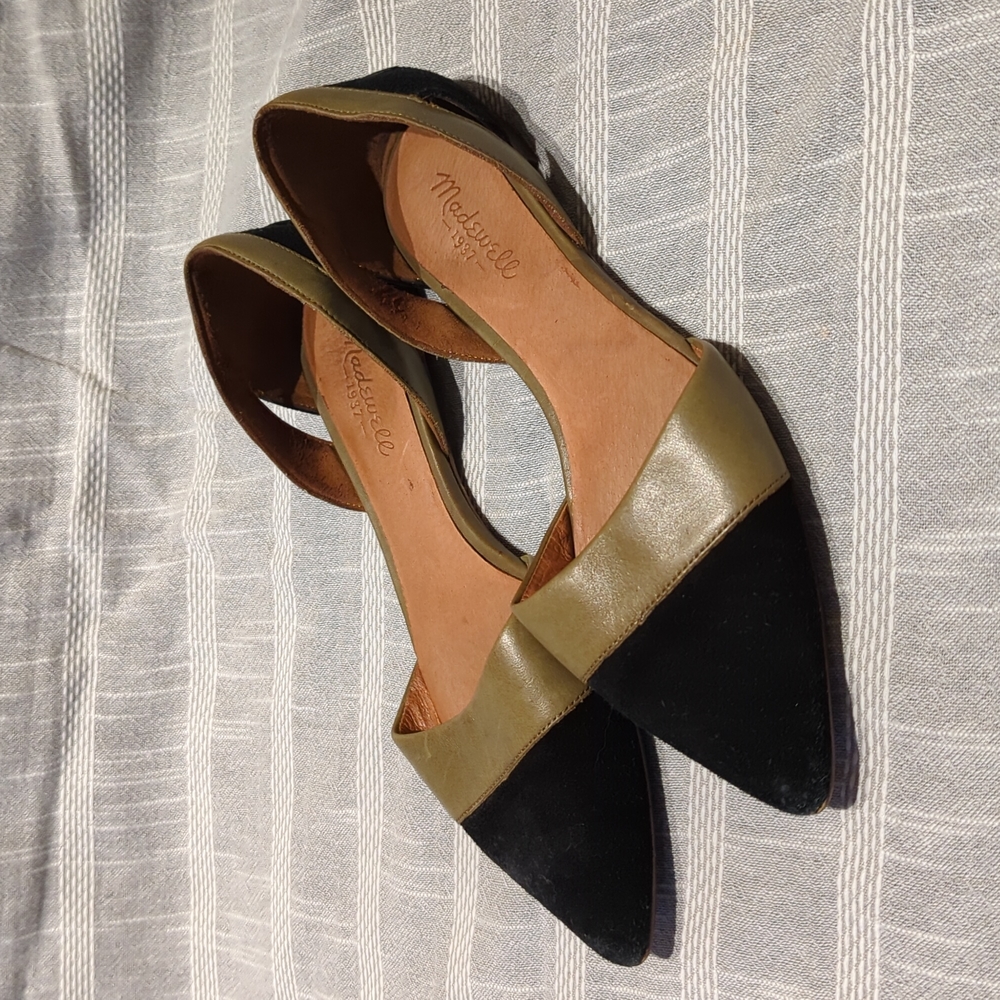 ⭐️ MADEWELL Olive Green Black D’Orsay Flat 8